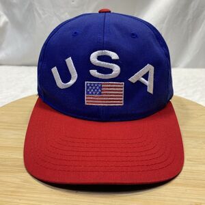 Vintage USA Hat American Flag Red White And Blue SnapBack Olympics